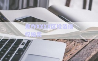 焦作XXXX區(qū)投資債權拍賣