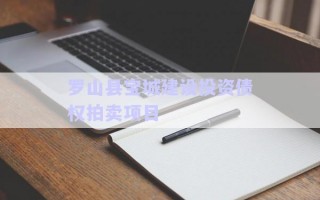 羅山縣寶城建設(shè)投資債權(quán)拍賣項目 羅山縣寶城建設(shè)投資債權(quán)拍賣項目